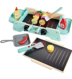 Hape Legemad m. Lyd/Lys - Træ - Sizzling Griddle & Grill BBQ