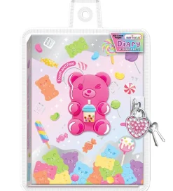 Hot Focus Dagbog m. Lås - 300 sider - Bamser/Slikmotiver