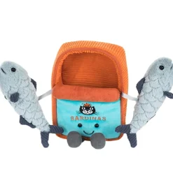 Jellycat Bamse - 17x11 cm - Amuseables Sardine Tin - Orange/Grå