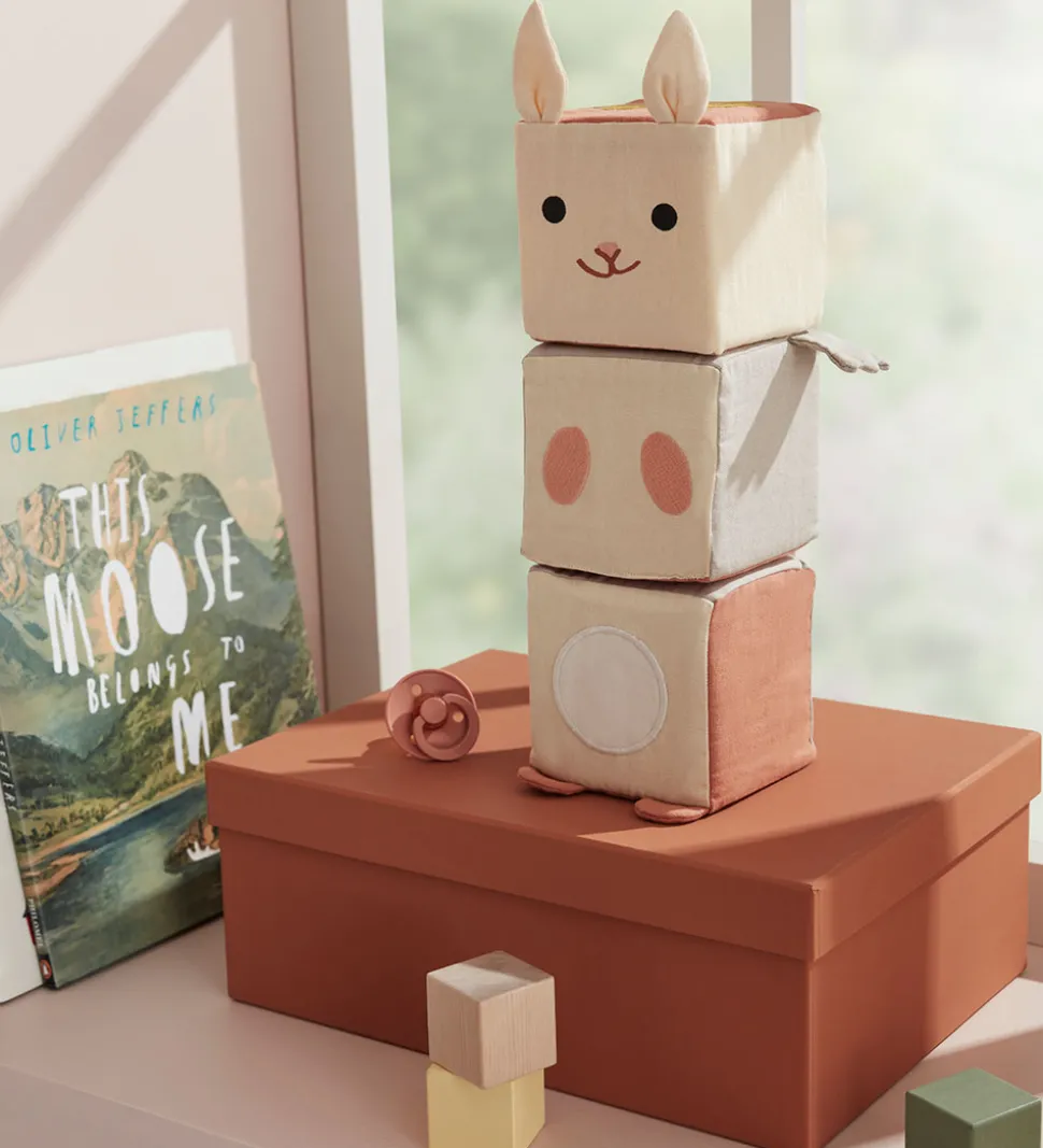 Kids Concept Bamser - 3 Stk. - 9x9 cm - Play Cubes Textile