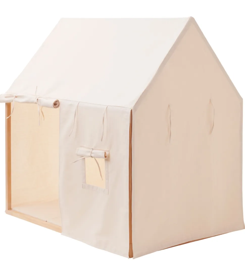 Kids Concept Legetelt - Hus - 110x84 cm - Naturhvid