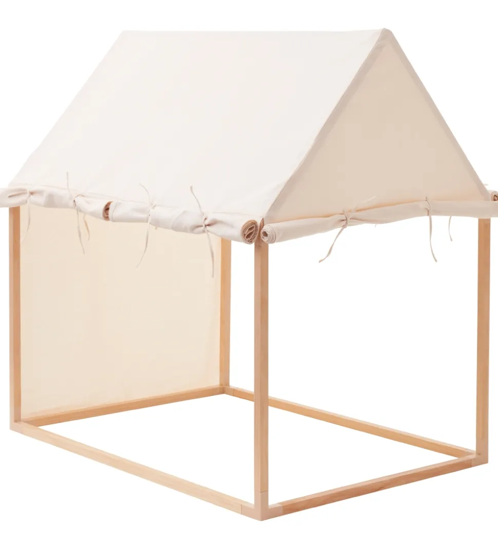 Kids Concept Legetelt - Hus - 110x84 cm - Naturhvid