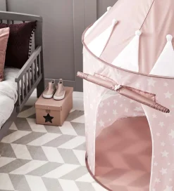 Kids Concept Legetelt - 100x130 cm - Rosa m. Stjerner