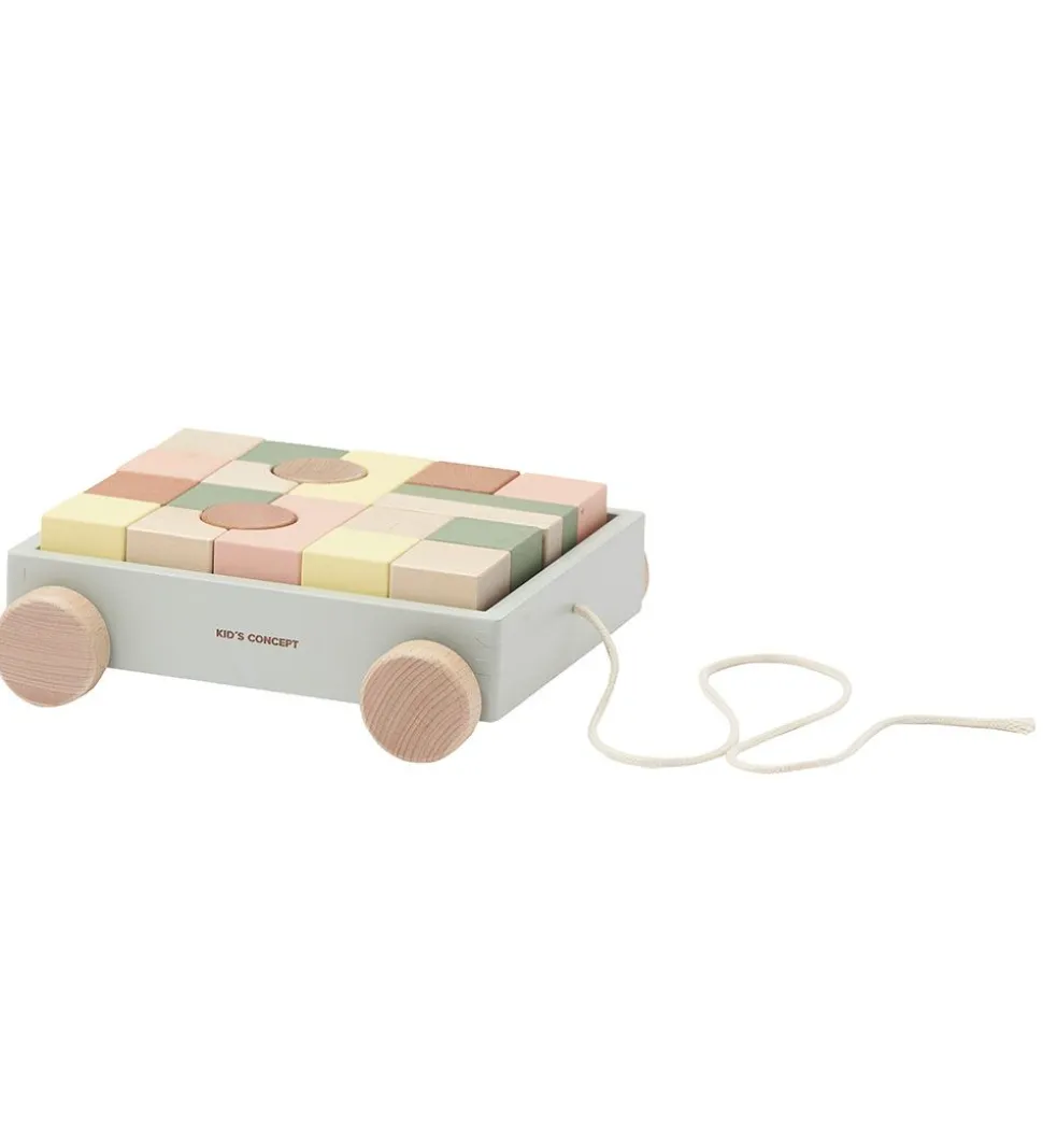 Kids Concept Trækvogn m. Stableklodser - Edvin - Multi