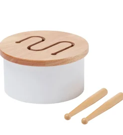 Kids Concept Trælegetøj - Tromme Mini - 16,5 x 9 cm - Hvid