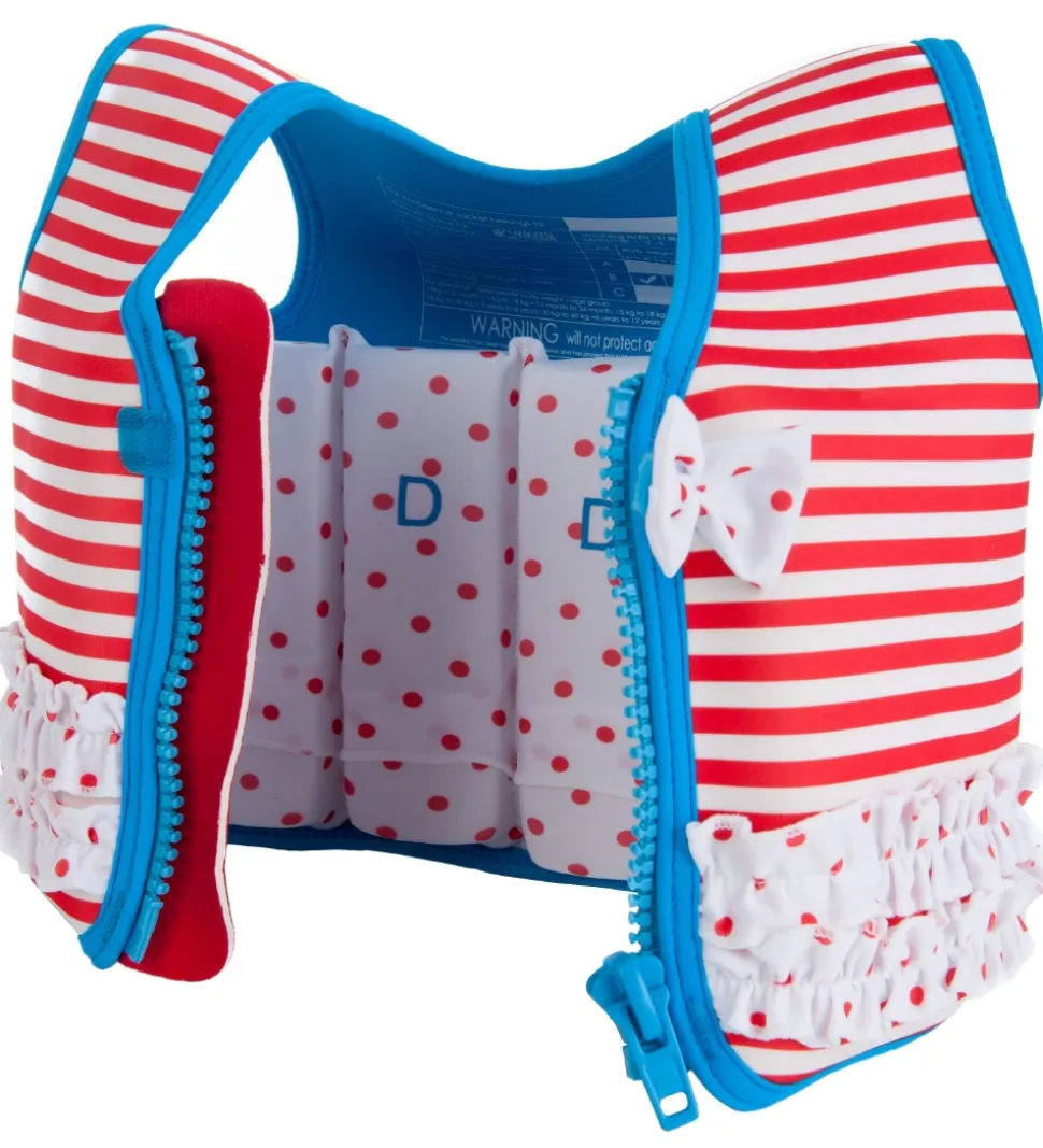 Konfidence Svømmevest - Original - Marthas Red Stripe Frills