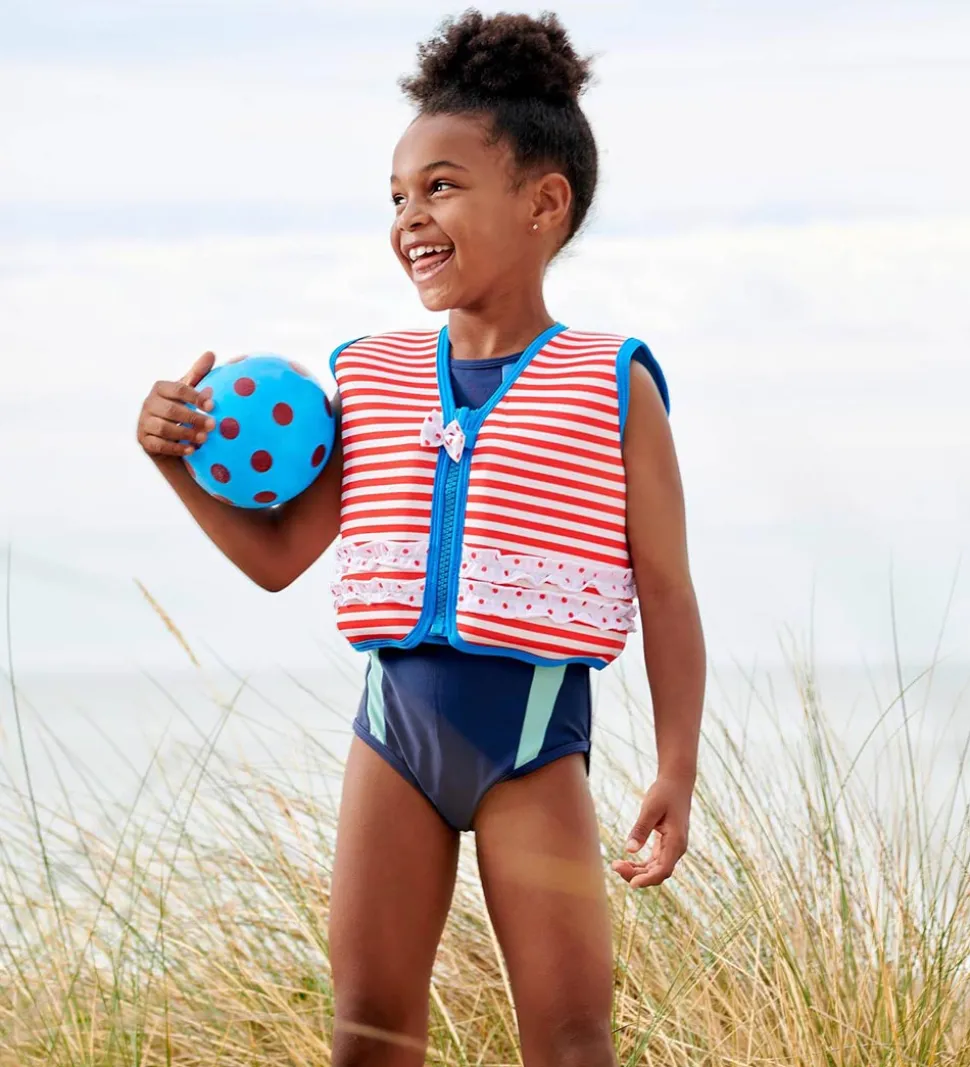 Konfidence Svømmevest - Original - Marthas Red Stripe Frills