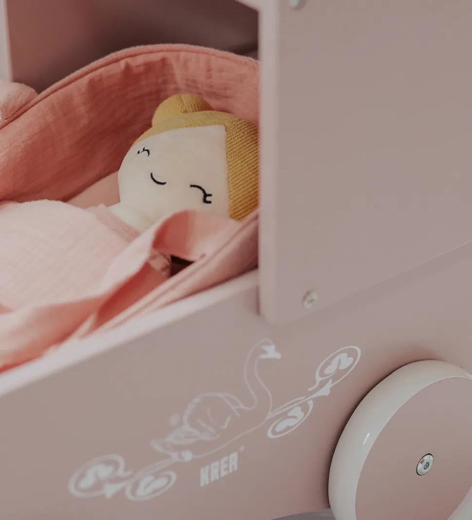 Krea Dukkevogn - Træ - Rose