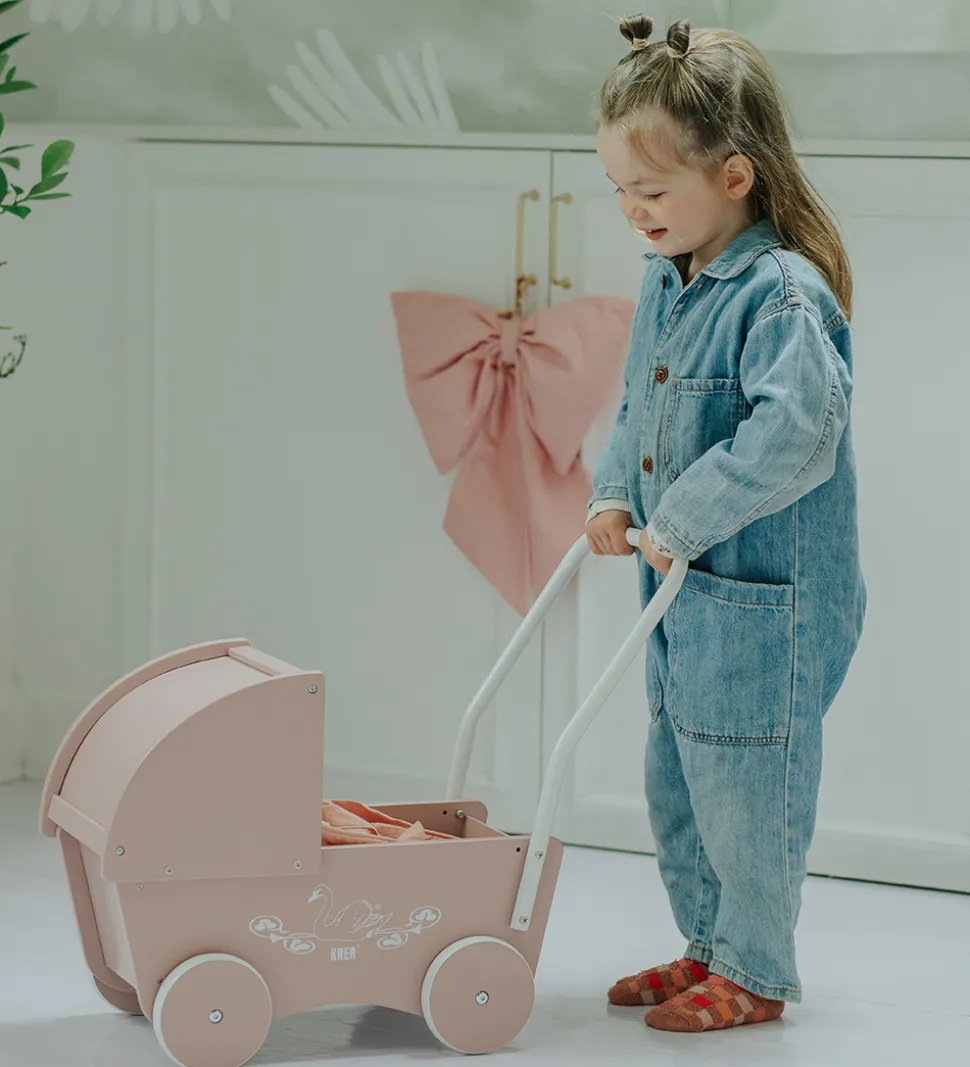 Krea Dukkevogn - Træ - Rose