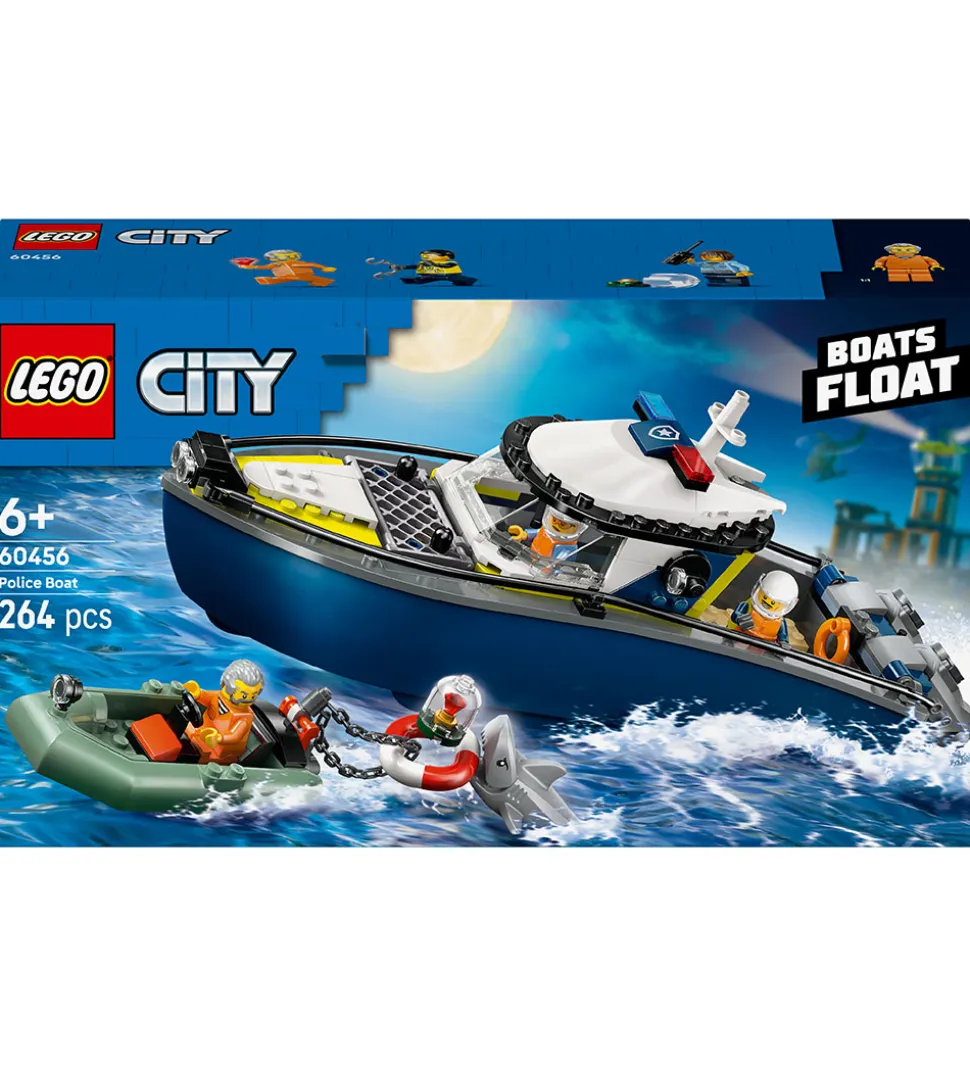 LEGO® City - Politibåd På Forbryderjagt 60456 - 264 Dele