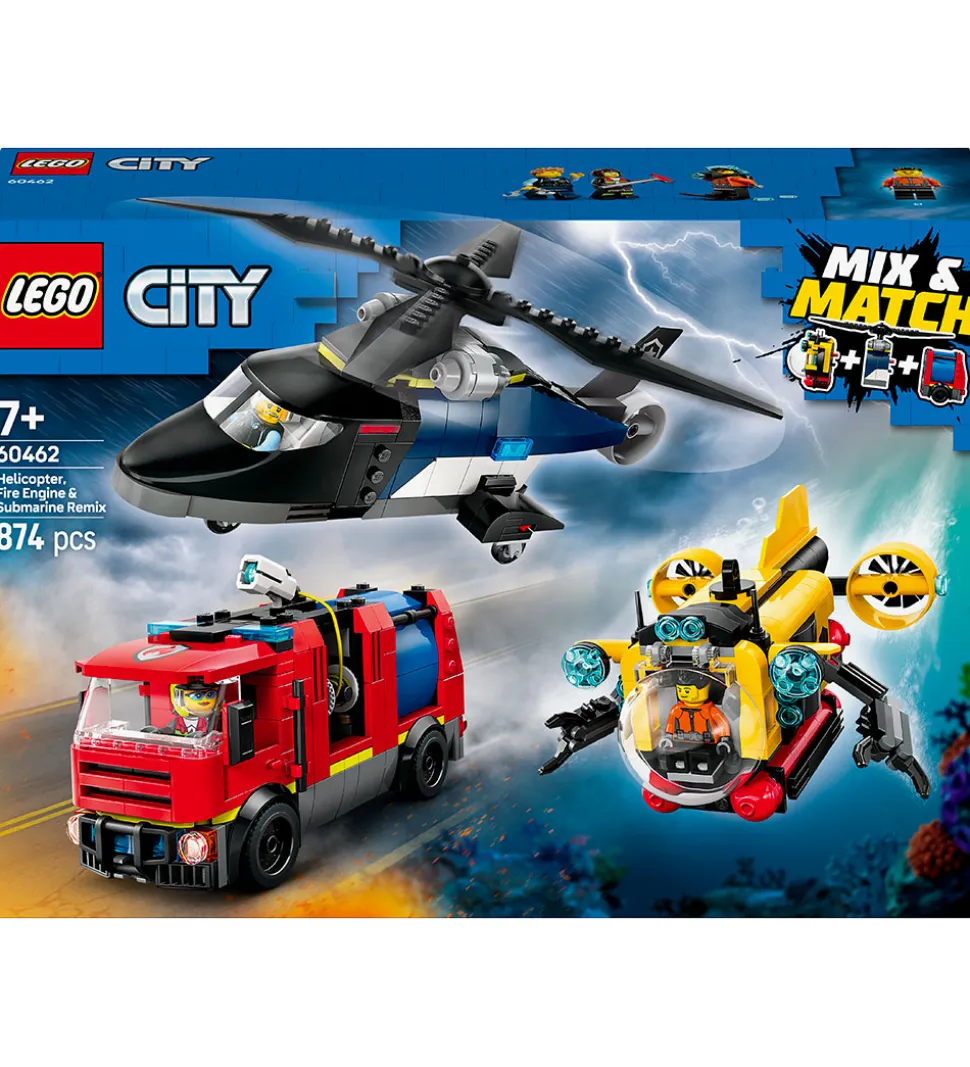 LEGO® City - Remix - Helikopter, Brandbil Og... 60462 - 874 Dele