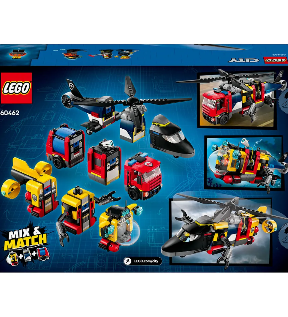 LEGO® City - Remix - Helikopter, Brandbil Og... 60462 - 874 Dele
