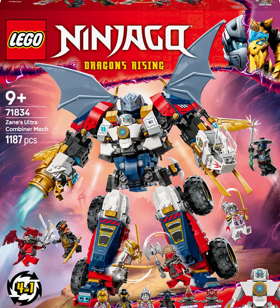 LEGO® Ninjago - Zanes Ultrakombirobot 71834 - 4-i-1 - 1187 Dele