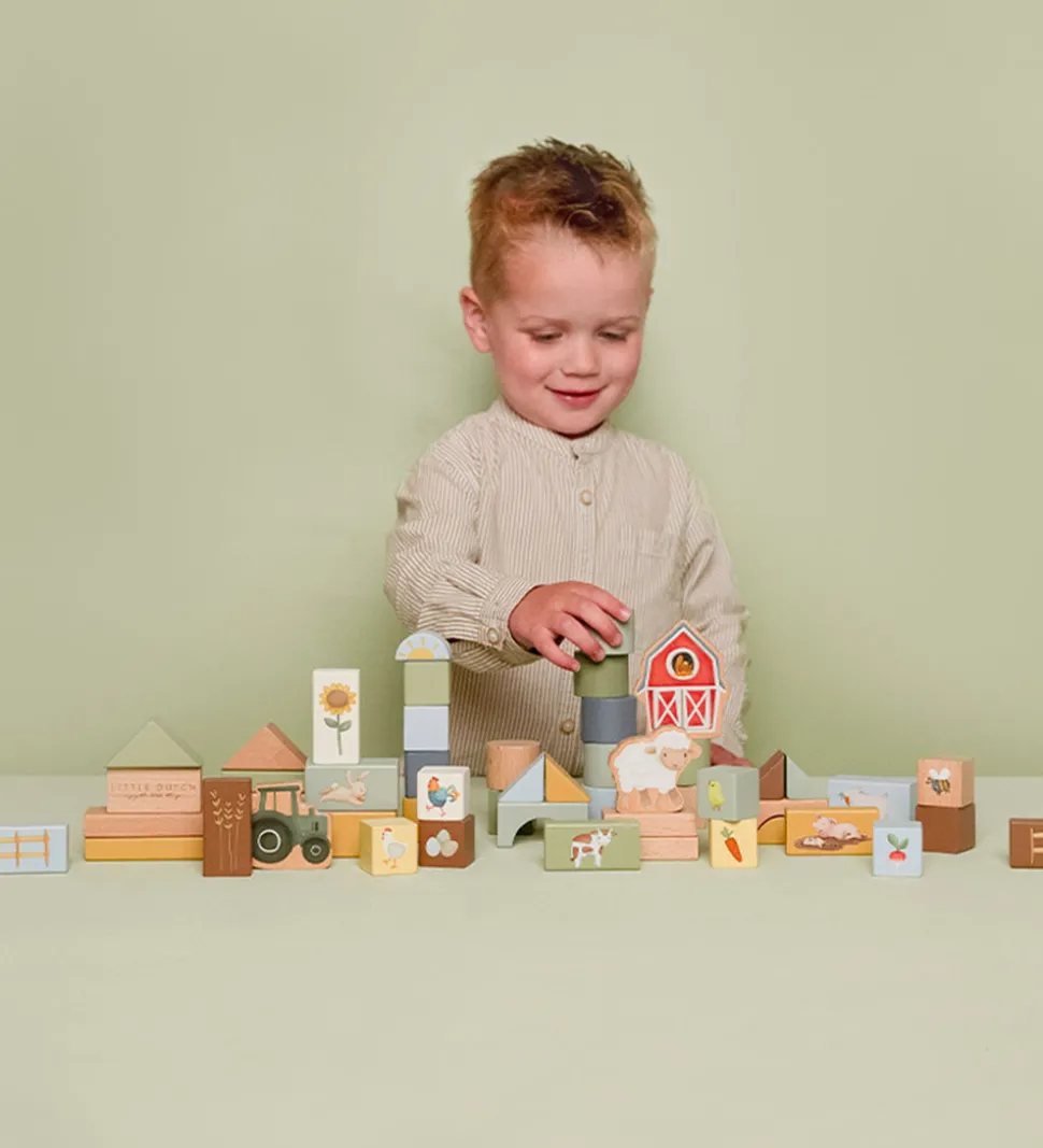 Little Dutch Byggeklodser - Træ - 50 Dele - Little Farm