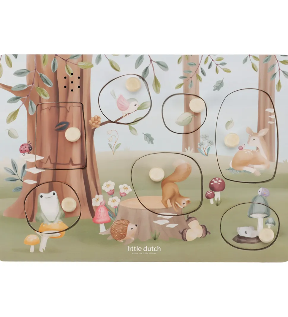 Little Dutch Puslespil m. Lyd - Træ - 7 Brikker - Forest Friends