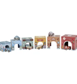 Little Dutch Stablekasser m. 6 Biler - Træ - Multi