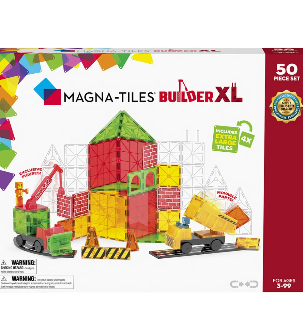 Magna-Tiles Magnetsæt - 50 Dele - Builder XL + MicroMAGS