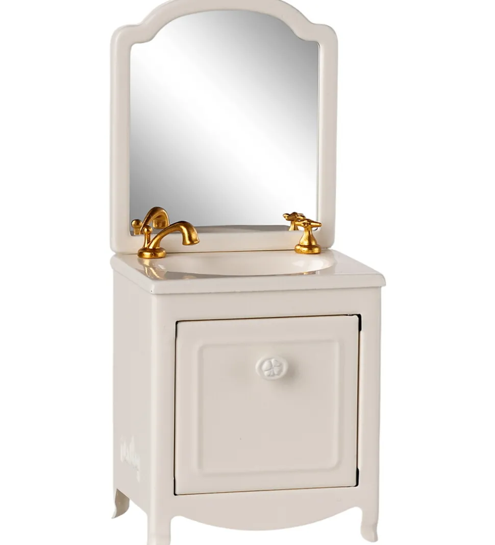 Maileg Miniature Baderumsmøbel - Mus - Råhvid