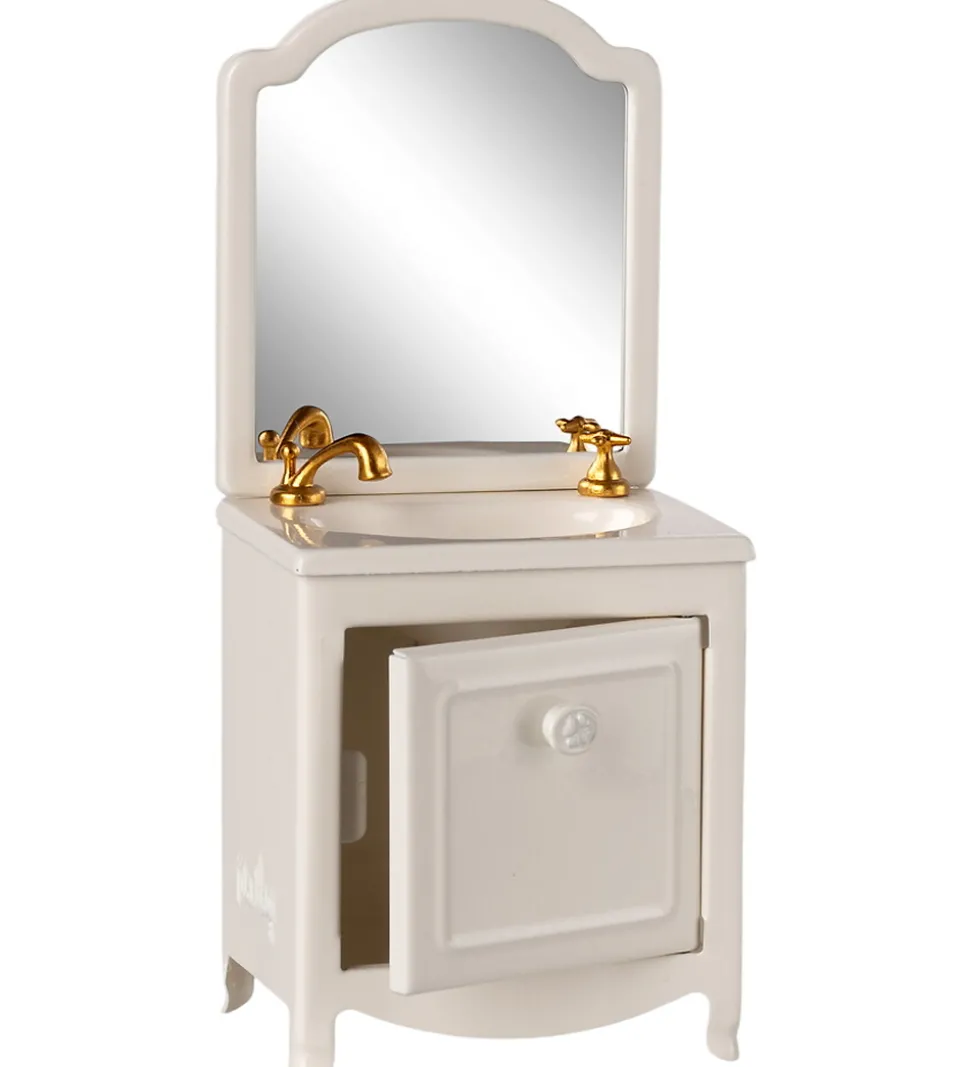 Maileg Miniature Baderumsmøbel - Mus - Råhvid