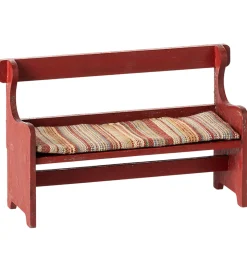 Maileg Miniature Bænk - Mus - Rød