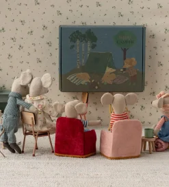 Maileg Miniature Foldbar Stol - Mus - Rød