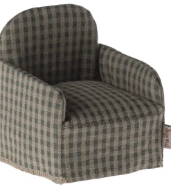 Maileg Miniature Lænestol - Mus - Grøn/Tern