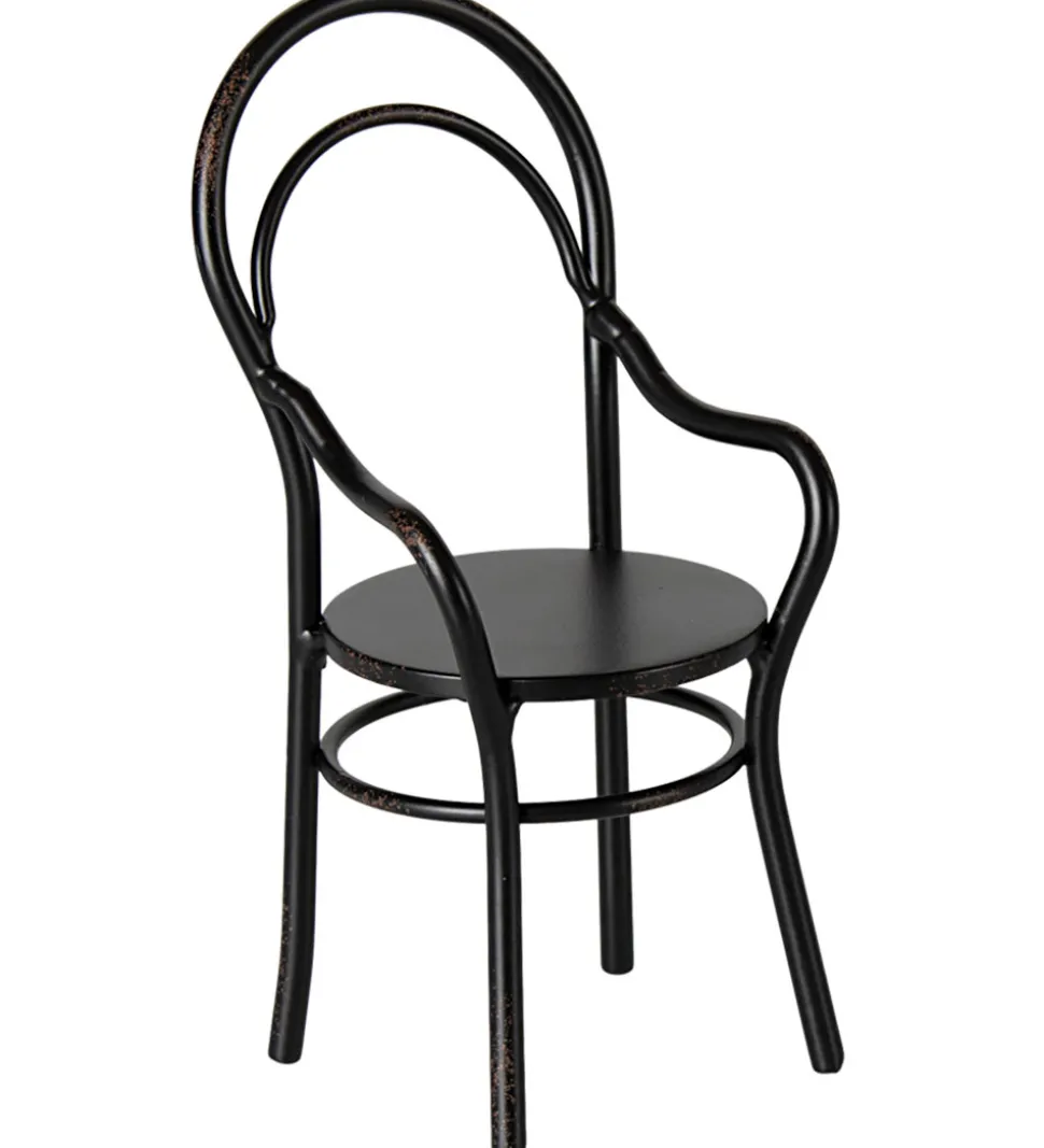 Maileg Miniature Stol m. Armlæn - Sort