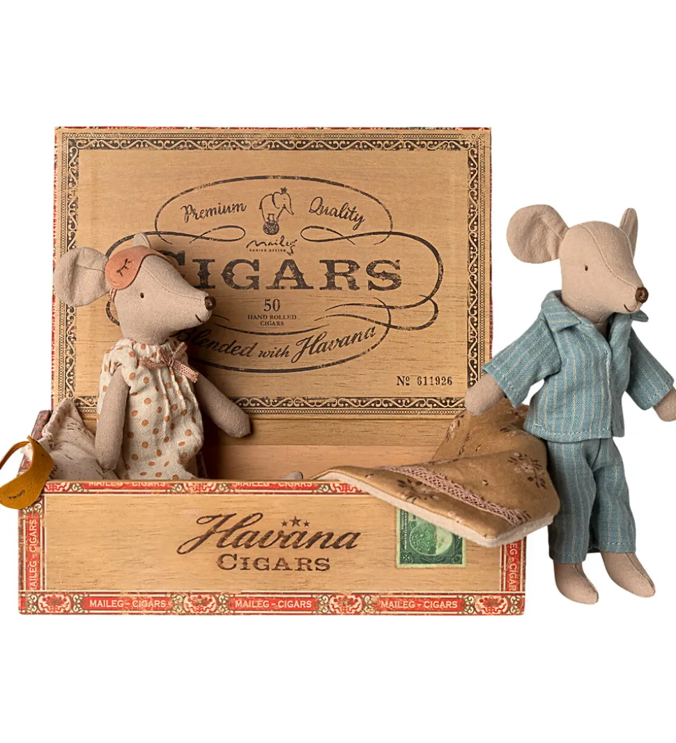 Maileg Mus - Mor og Far i Cigaræske