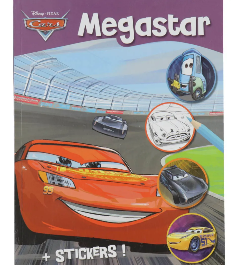 Megastar Malebog m. Klistermærker - 128 Sider - Disney Cars