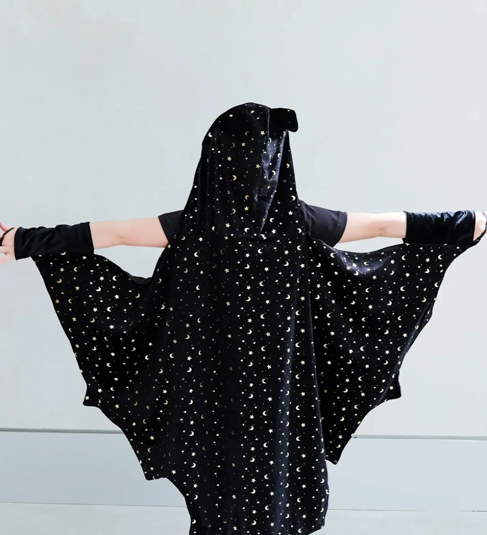 Mimi & Lula Kappe m. Hætte - Black Bat Halloween