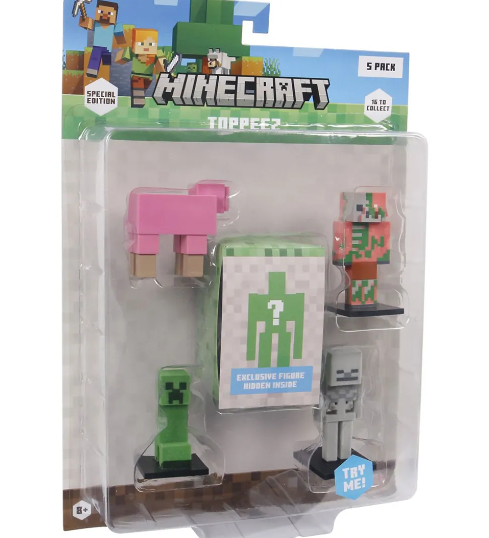 Minecraft Legetøjsfigurer - 3D Special Edition - 5-pak