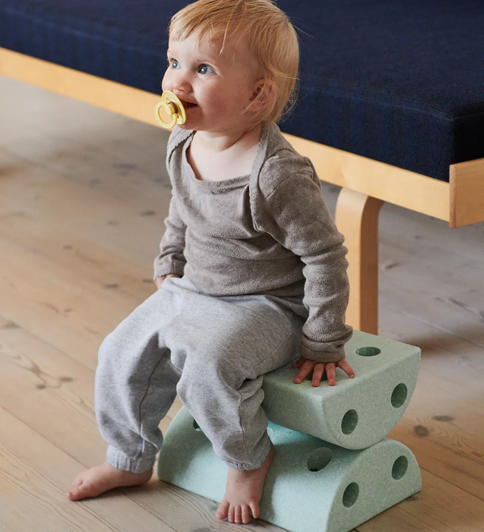 MODU Børneskammel - 4 Dele - Ocean Mint/Forest Green