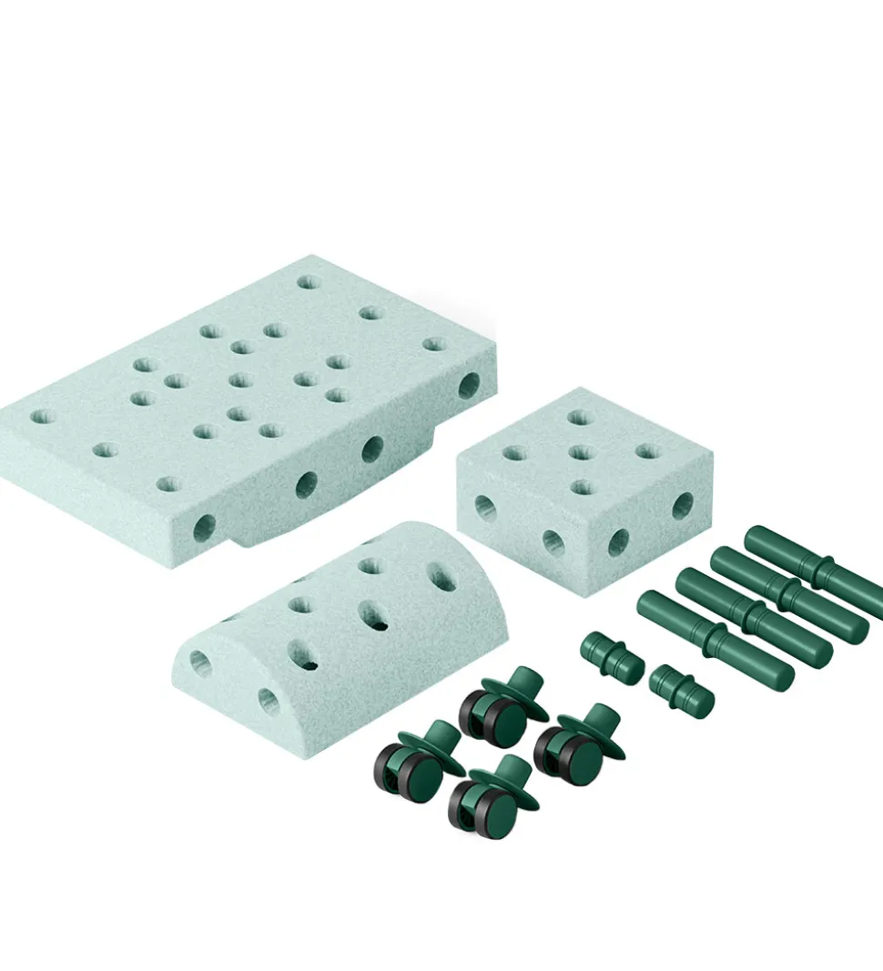 MODU Curiosity Sæt - 14 Dele - 50x30x20 cm - Ocean Mint/Forest G