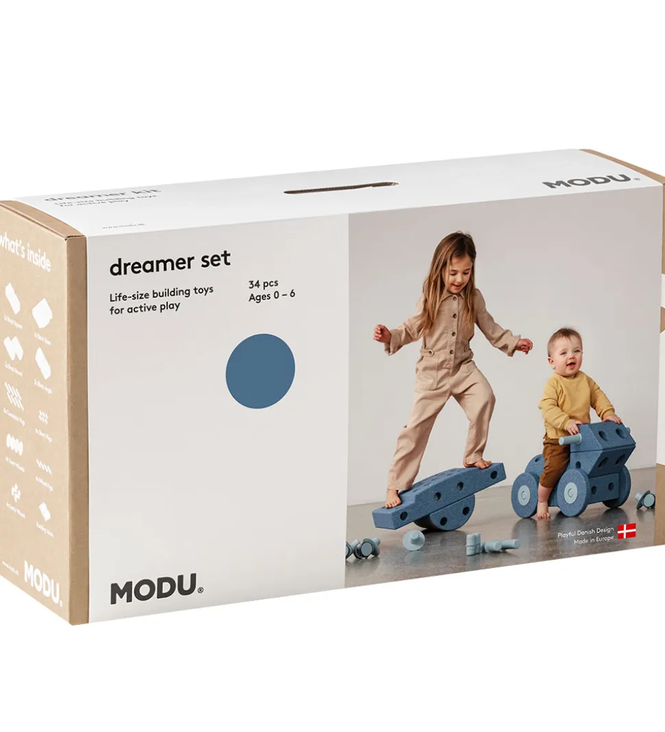 MODU Dreamer Sæt - 34 Dele - 70x40x20 cm - Deep Blue/Sky Blue