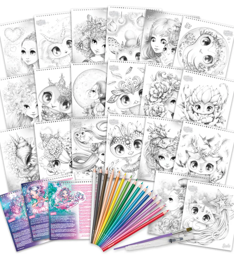 Nebulous Stars Malebog m. Tilbehør - Estrelia & Astria