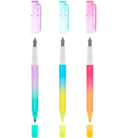 Ooly Dobbeltsidet Tuscher - 3 Stk - 2 In 1 Fountain Pens + Highl