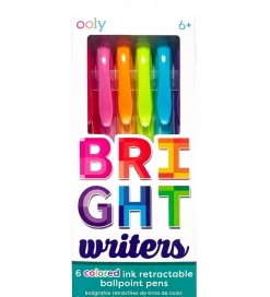 Ooly Kuglepenne - Bright Writers Colored Ballpoint Pens - 6 Stk.