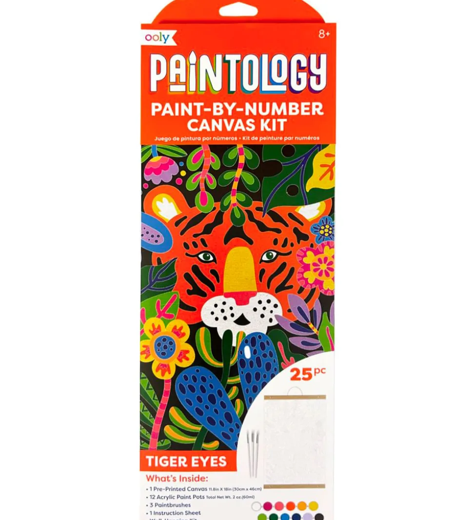 Ooly Malesæt - Paint By Number Canvas Kit - Tiger Eyes