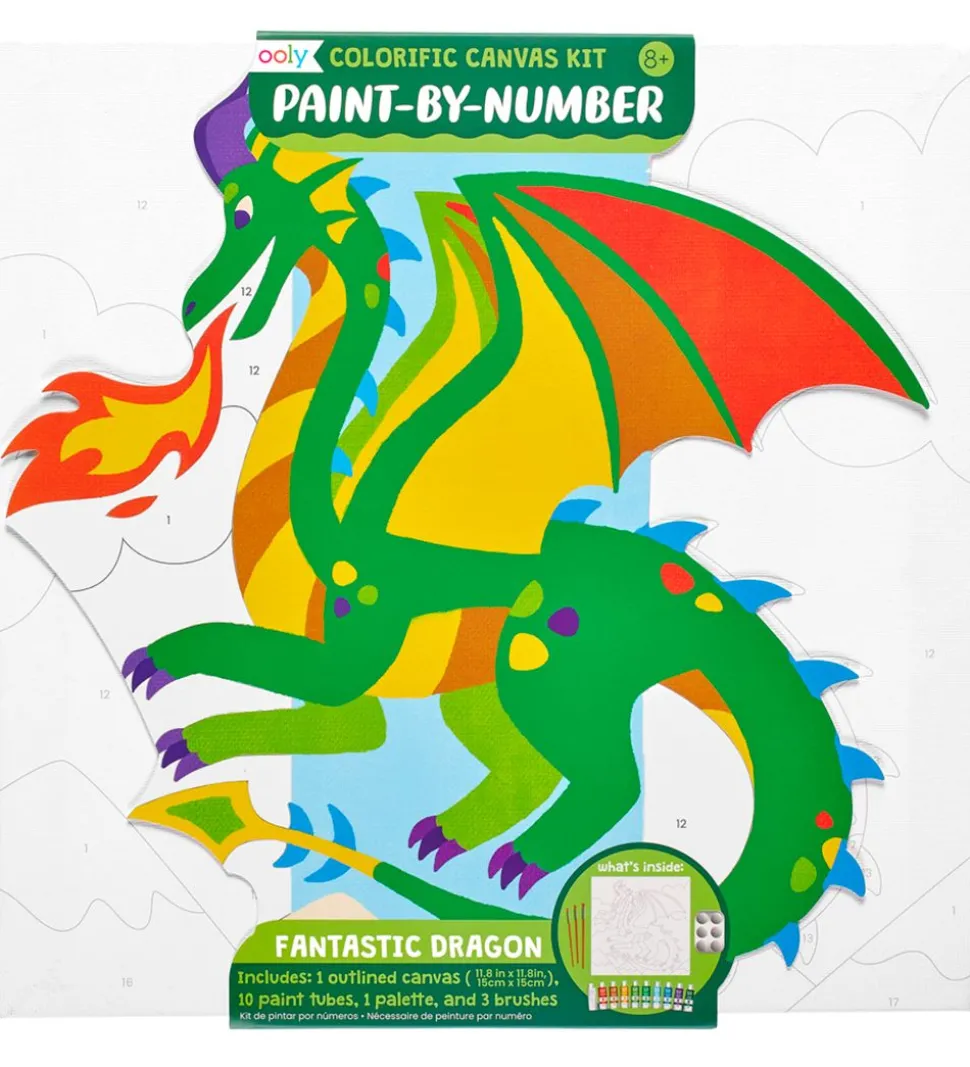 Ooly Paint By Number Sæt - Fantastic Dragon