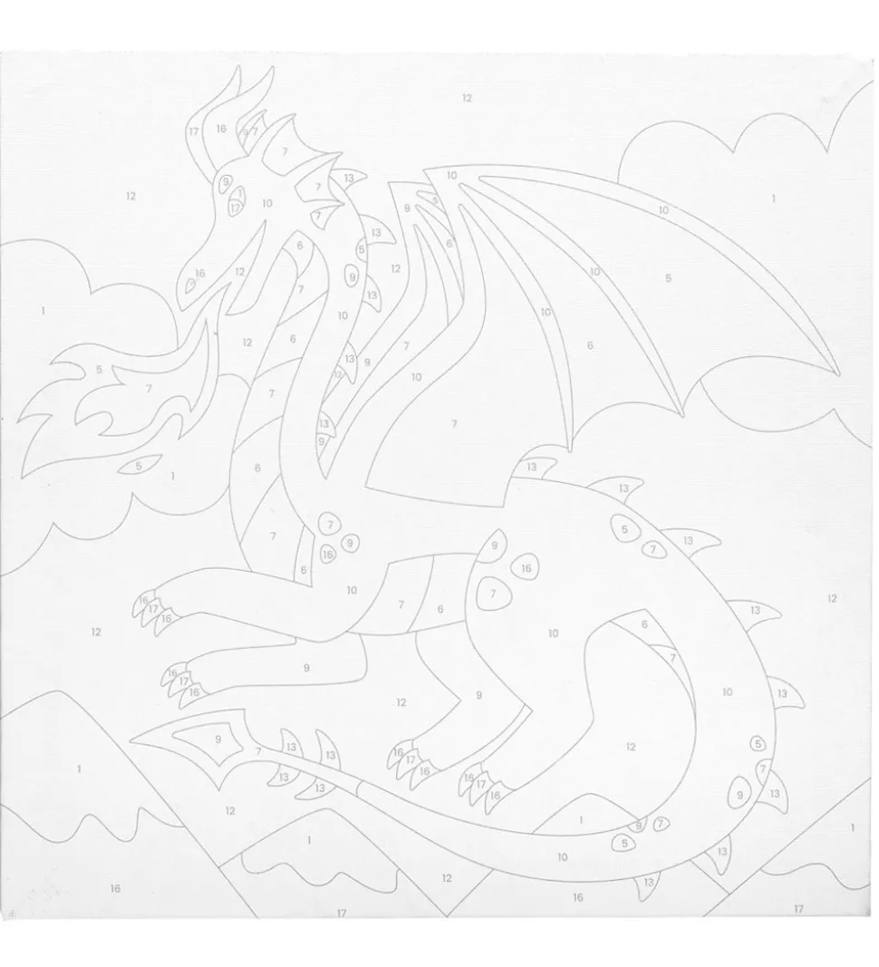 Ooly Paint By Number Sæt - Fantastic Dragon