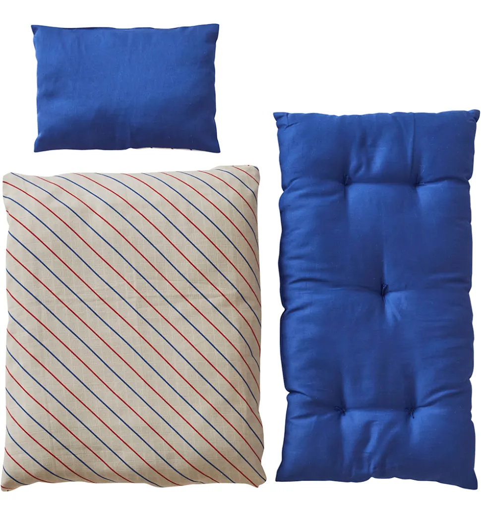 OYOY Dukkesengetøj m. Madras - Stribet - Blue