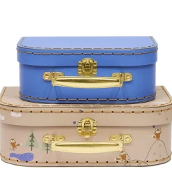 OYOY Kuffertsæt - 2-pak - Fox - Beige/Blue