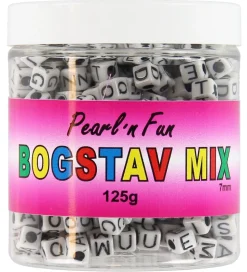 Pearl'n Fun Perler - Bogstaver - 125 gram - Sort/Hvid