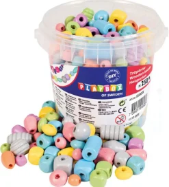 Playbox Træperler - 250 g - Multifarvet