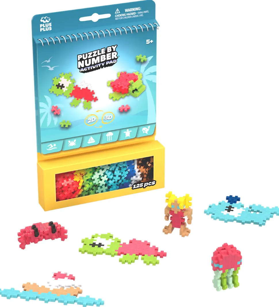 Plus-Plus Aktivitetssæt - Puzzle By Number - 125 stk. - Havet