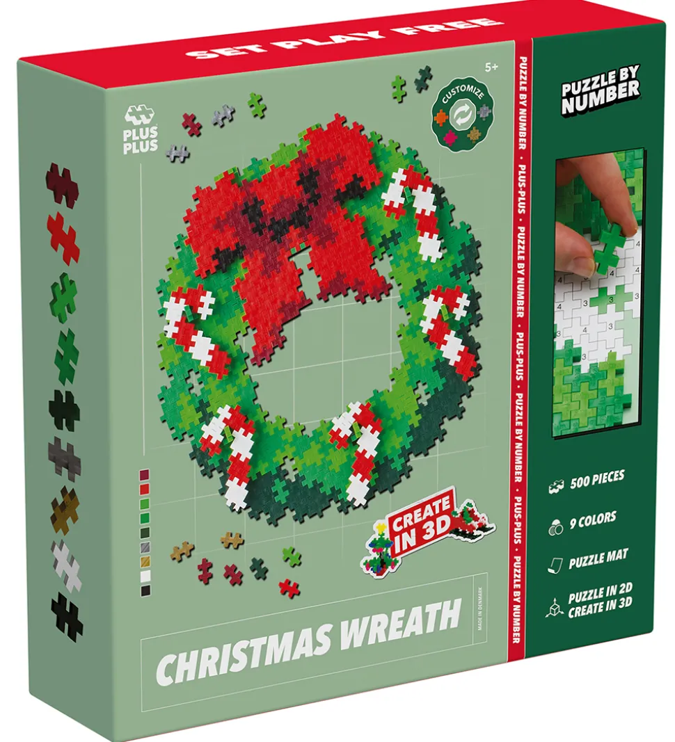 Plus-Plus Puzzle By Number - 500 stk. - Christmas Wreath