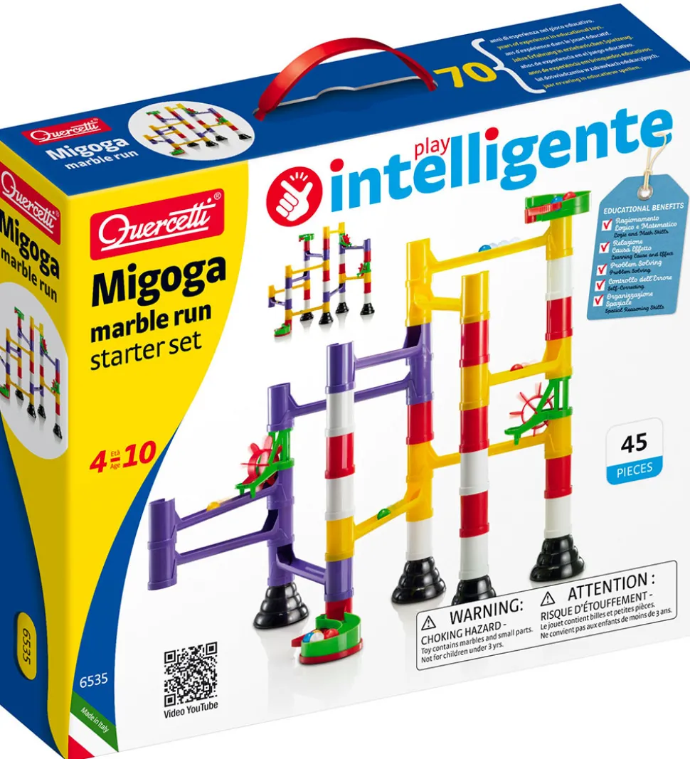 Quercetti Kuglebane - Migoga Marble Run Starter Set - 45 Dele -