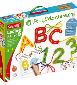 Quercetti Læringssæt - Lacing ABC+123 - Play Montessori - 2802