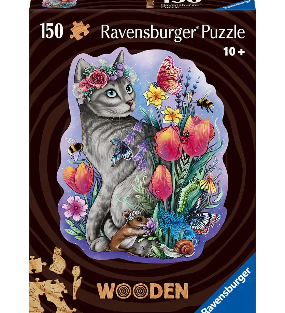 Ravensburger Puslespil - Træ - 150 Brikker - Lovely Cat