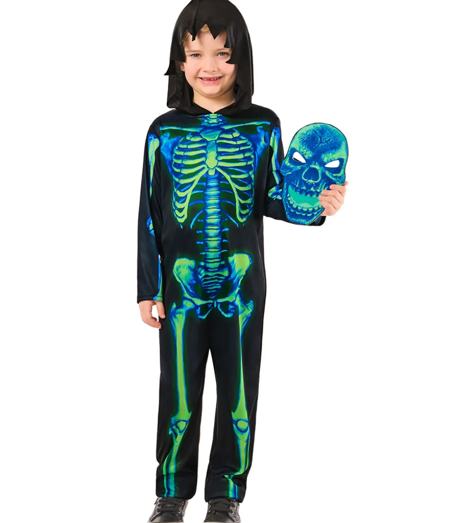 Rubies Udklædning - Neon Green Skeleton